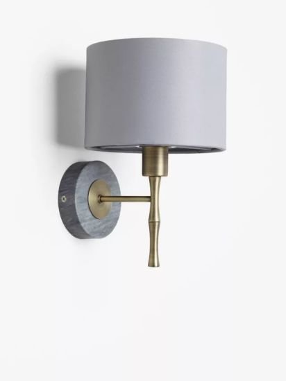Bamboo Wall Light, Grey/Brass