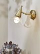 Trumpet Wall Light, Antique Brass