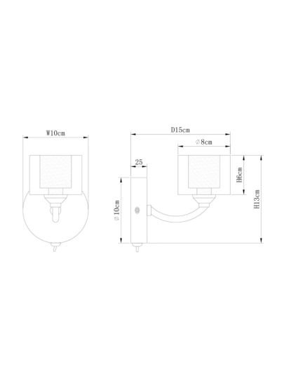 Single Wall Light, Satin Chrome