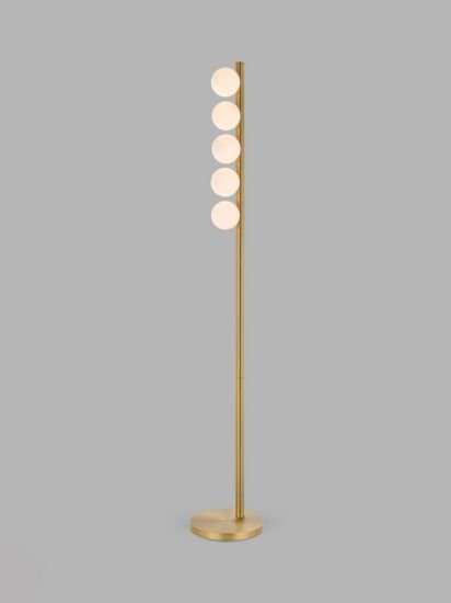 Modern Chandelier Floor Lamp, Matte Warm Brass