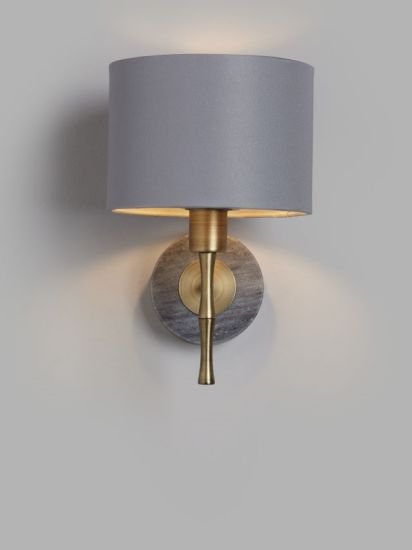 Bamboo Wall Light, Grey/Brass